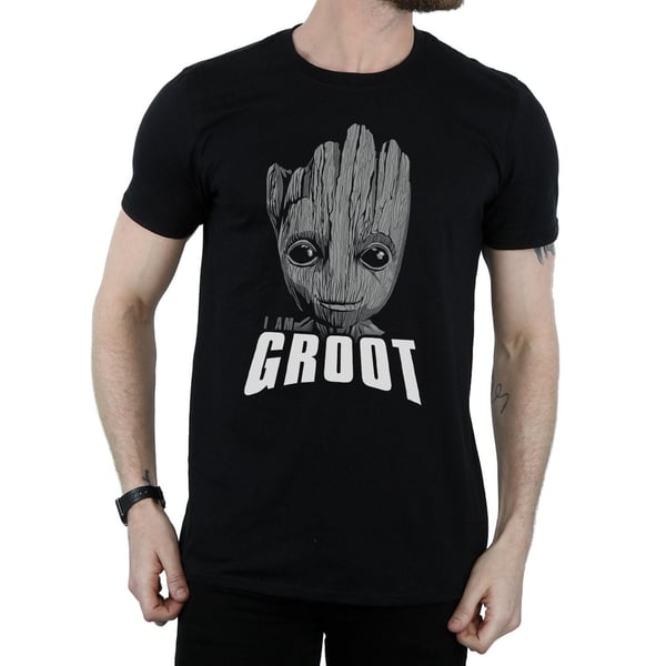 Marvel Mens Guardians Of The Galaxy Groot Face T-Shirt