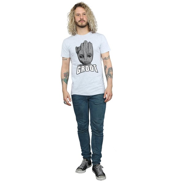 Marvel Mens Guardians Of The Galaxy Groot Face T-Shirt