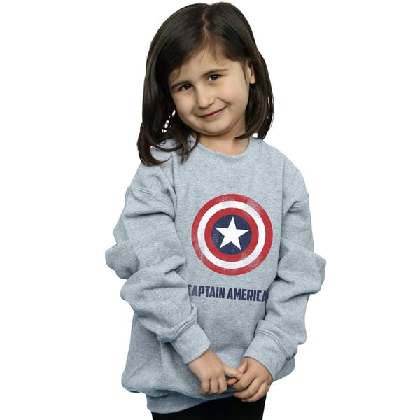 Marvel Girls Captain America Shield Text Sweatshirt