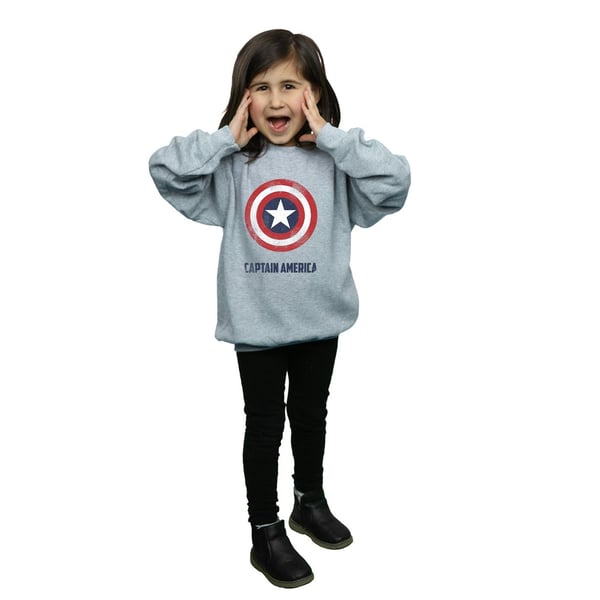 Marvel Girls Captain America Shield Text Sweatshirt