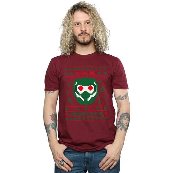 Marvel Mens Guardians Of The Galaxy Vol. 2 Star Lord Fair Isle T-Shirt