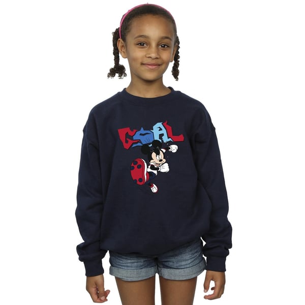 Disney Girls Mickey Mouse Goal Striker Pose Sweatshirt