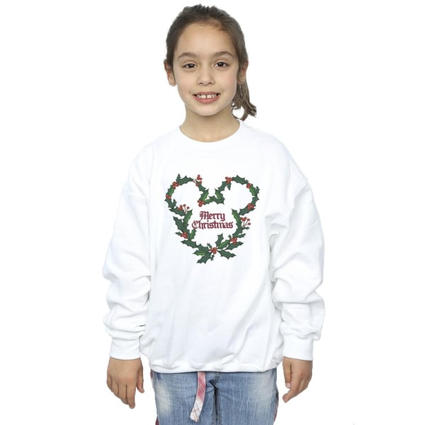 Disney Girls Mickey Mouse Merry Christmas Holly Sweatshirt