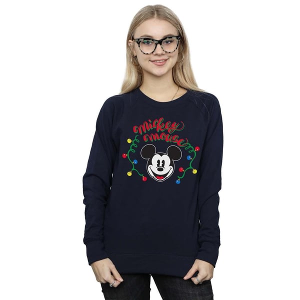 Disney Womens/Ladies Mickey Mouse Christmas Light Bulbs Sweatshirt