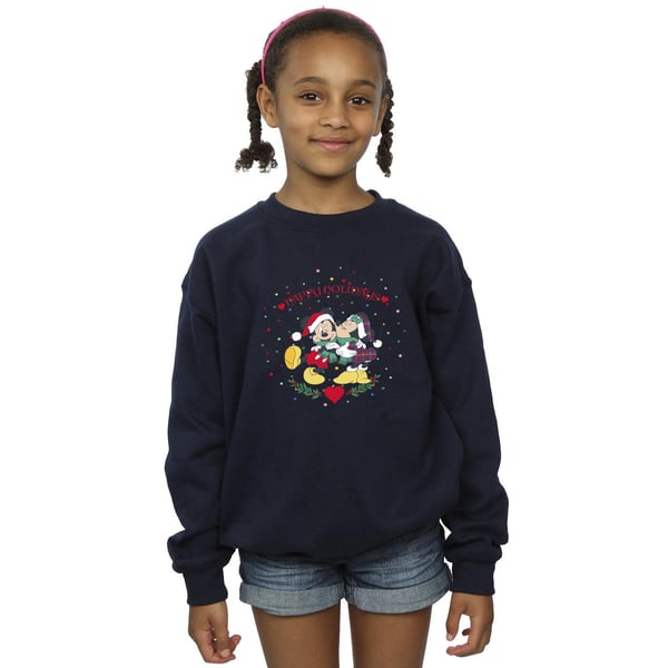 Disney Girls Mickey Mouse Mickey Minnie Christmas Sweatshirt