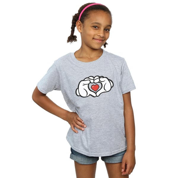 Disney Girls Mickey Mouse Heart Hands Cotton T-Shirt