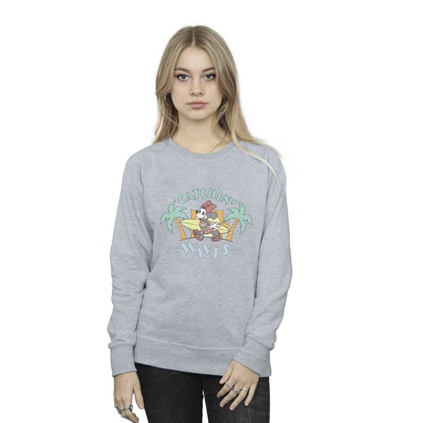 Disney Womens/Ladies Minnie Mouse Catchin Waves Sweatshirt