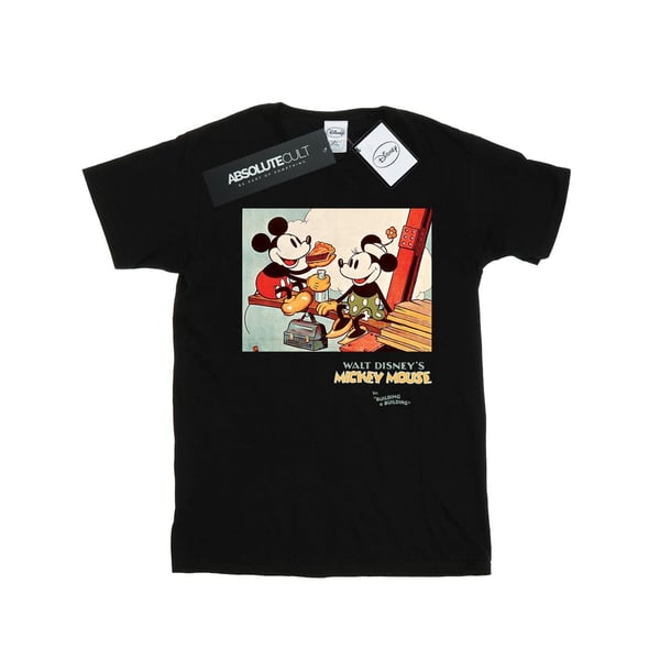 Disney Girls Mickey Mouse Building A Building Cotton T-Shirt