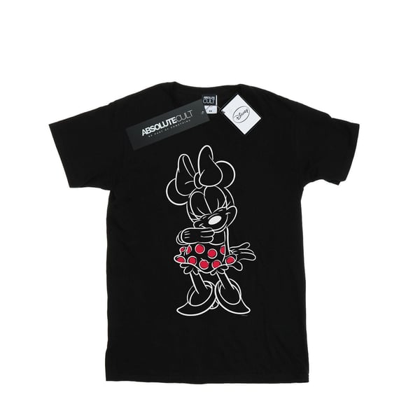 Disney Flickor Minnie Mouse Kontur Prickig Bomulls T-Shirt