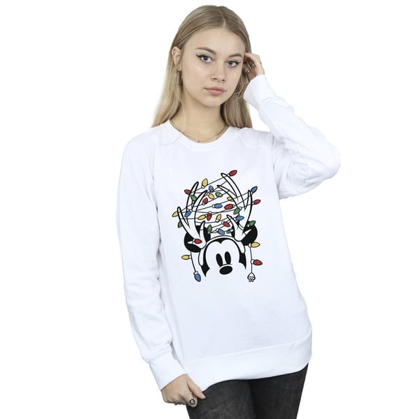 Disney Womens/Ladies Mickey Mouse Christmas Head Lights Sweatshirt