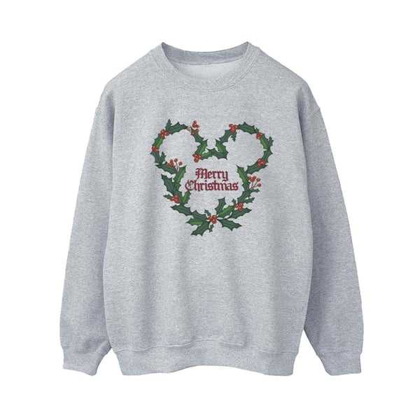 Disney Womens/Ladies Mickey Mouse Merry Christmas Holly Sweatshirt