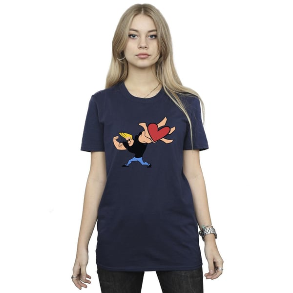 Johnny Bravo Womens/Ladies Heart Present Cotton Boyfriend T-Shirt