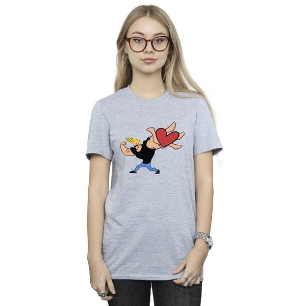 Johnny Bravo Womens/Ladies Heart Present Cotton Boyfriend T-Shirt