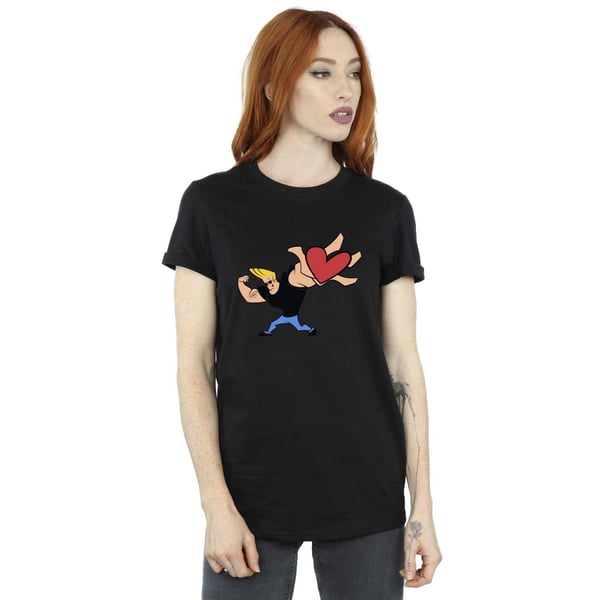 Johnny Bravo Womens/Ladies Heart Present Cotton Boyfriend T-Shirt