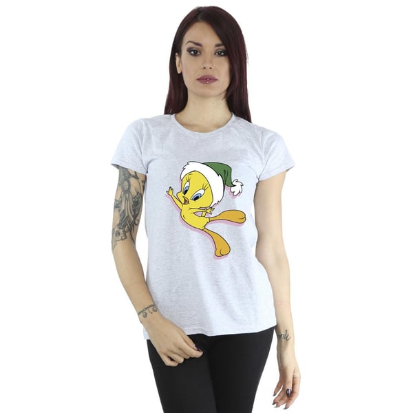 Looney Tunes Womens/Ladies Tweety Christmas Hat Cotton T-Shirt