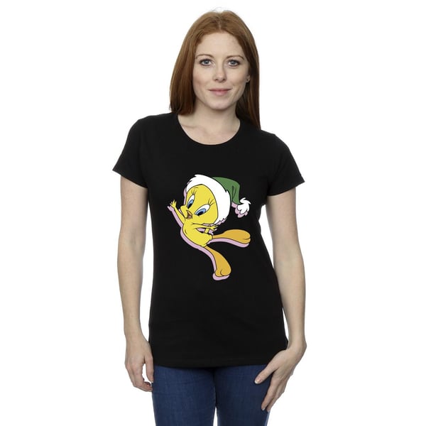 Looney Tunes Womens/Ladies Tweety Christmas Hat Cotton T-Shirt