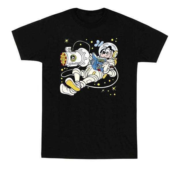 Disney Pojkar Långben Läser I Rymden T-Shirt