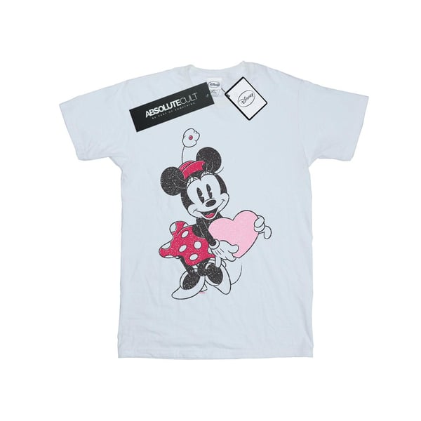 Disney Girls Minnie Mouse Love Heart Cotton T-Shirt