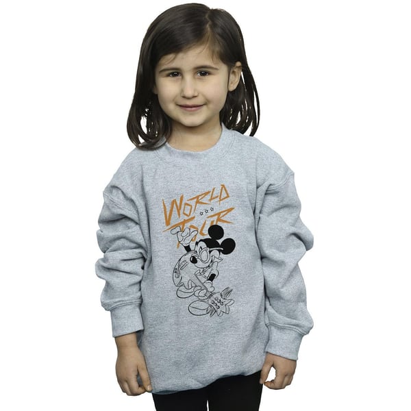 Disney Girls Mickey Mouse World Tour Line Sweatshirt