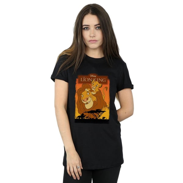 Disney Womens/Ladies The Lion King Simba And Mufasa Cotton Boyfriend T-Shirt