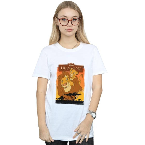 Disney Womens/Ladies The Lion King Simba And Mufasa Cotton Boyfriend T-Shirt