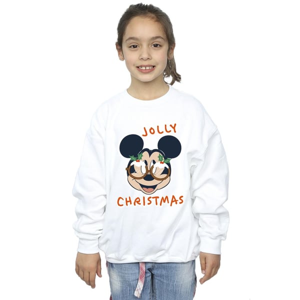 Disney Girls Mickey Mouse Jolly Christmas Glasses Sweatshirt