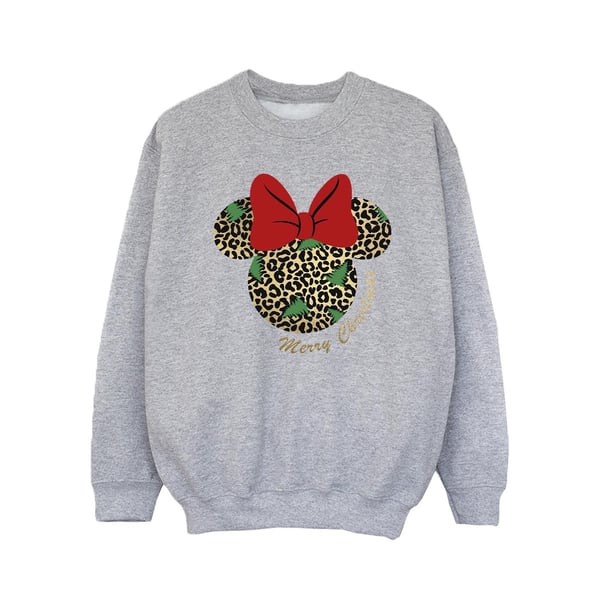 Disney Girls Minnie Mouse Leopard Christmas Sweatshirt