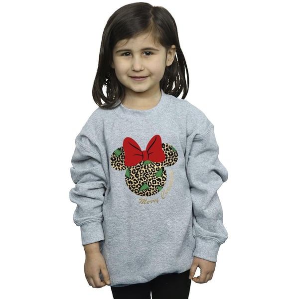 Disney Girls Minnie Mouse Leopard Christmas Sweatshirt