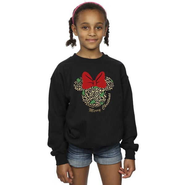 Disney Girls Minnie Mouse Leopard Christmas Sweatshirt