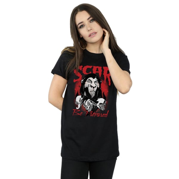 Disney Womens/Ladies The Lion King Scar Be Prepared Cotton Boyfriend T-Shirt