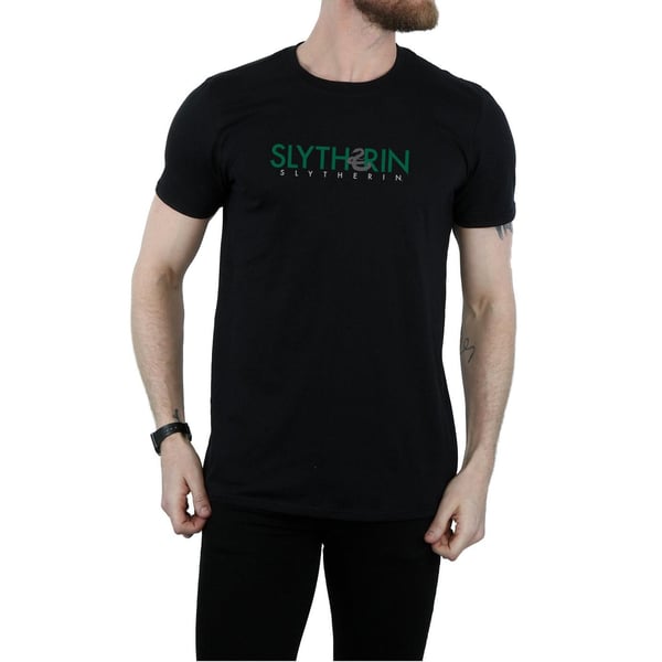 Harry Potter Mens Slytherin Text T-Shirt