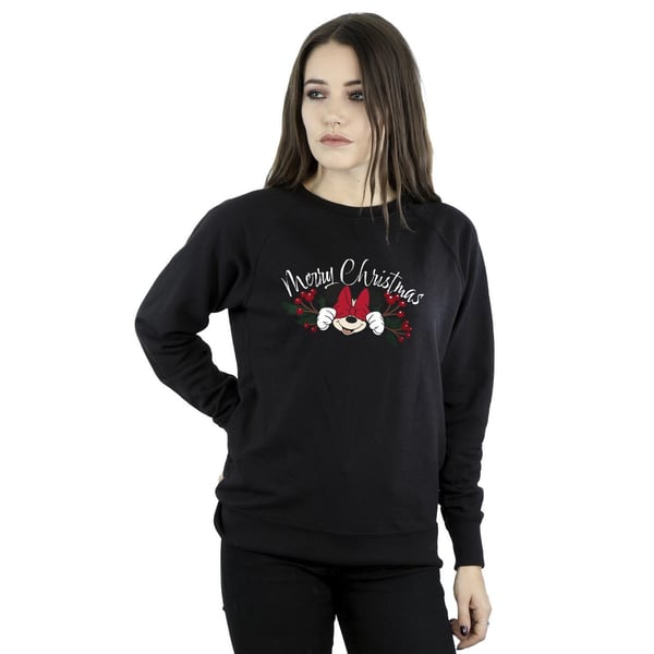 Disney Womens/Ladies Minnie Mouse Christmas Holly Sweatshirt