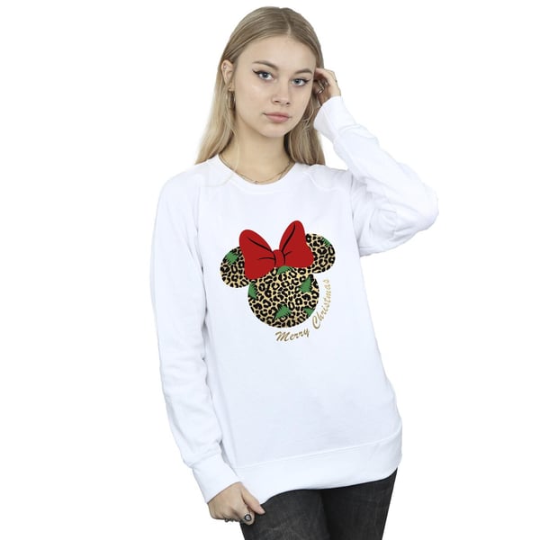 Disney Womens/Ladies Minnie Mouse Leopard Christmas Sweatshirt