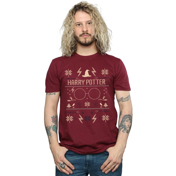 Harry Potter Mens Christmas Pattern T-Shirt
