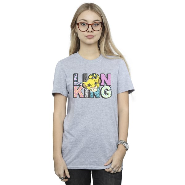 Disney Womens/Ladies The Lion King Pattern Logo Cotton Boyfriend T-Shirt