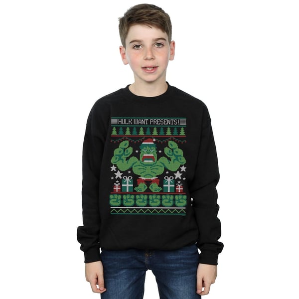 Marvel Boys Hulk Want Presents Fair Isle Sweatshirt