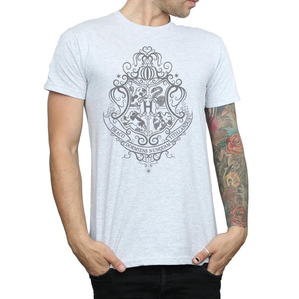 Harry Potter Mens Hogwarts Draco Dormiens Crest T-Shirt