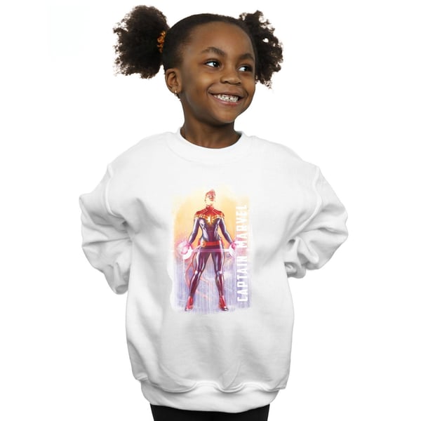 Marvel Girls Captain Marvel Watercolour Sweatshirt