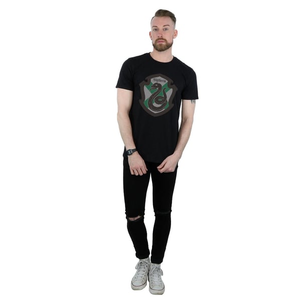 Harry Potter Mens Slytherin Crest Flat T-Shirt