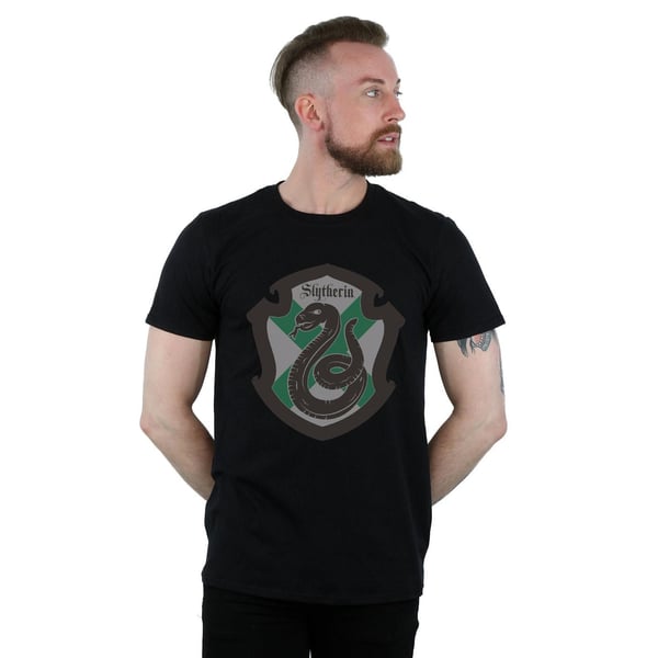 Harry Potter Mens Slytherin Crest Flat T-Shirt