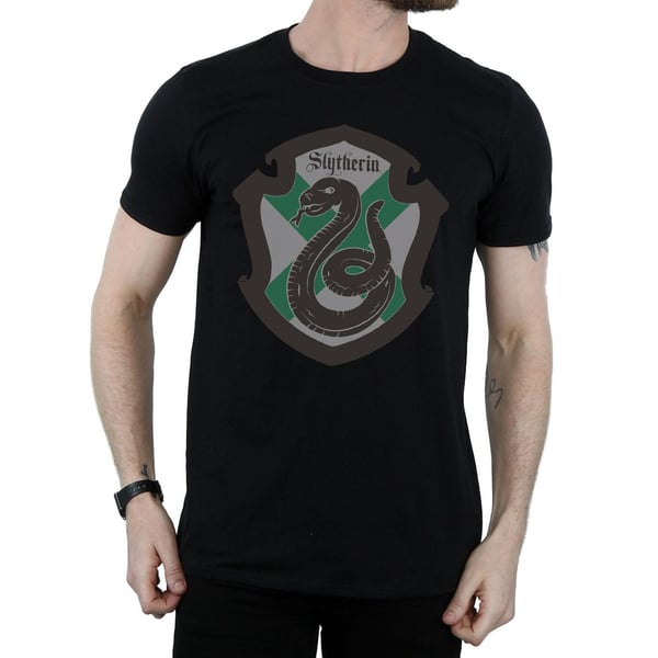 Harry Potter Mens Slytherin Crest Flat T-Shirt