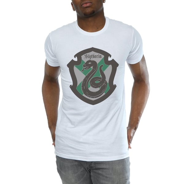 Harry Potter Mens Slytherin Crest Flat T-Shirt
