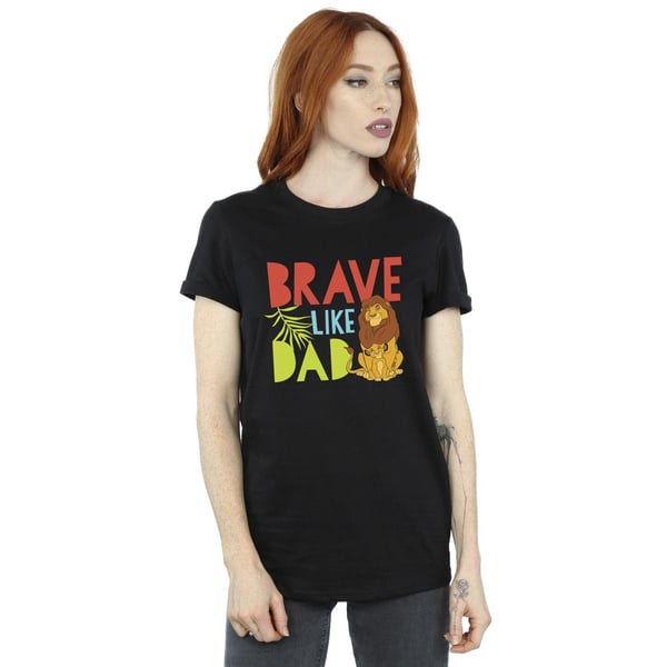 Disney Womens/Ladies The Lion King Brave Like Dad Cotton Boyfriend T-Shirt