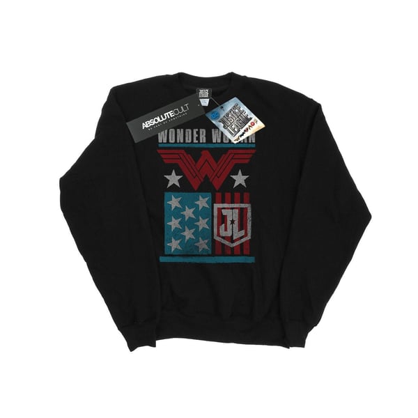 DC Comics Mens Justice League Movie Wonder Woman Flag Sweatshirt