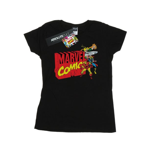 Marvel Comics Womens/Ladies Vintage Logo Blast Cotton T-Shirt