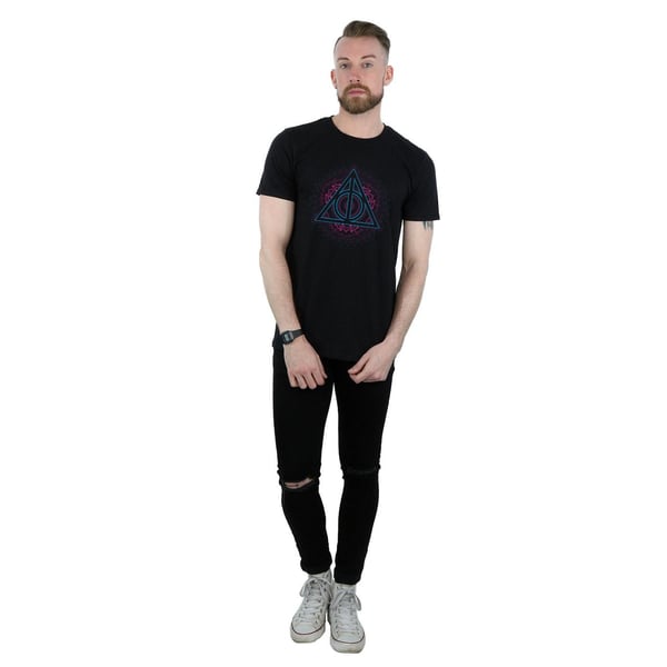 Harry Potter Mens Neon Deathly Hallows T-Shirt