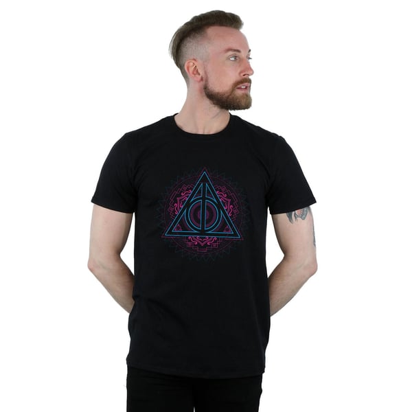 Harry Potter Mens Neon Deathly Hallows T-Shirt