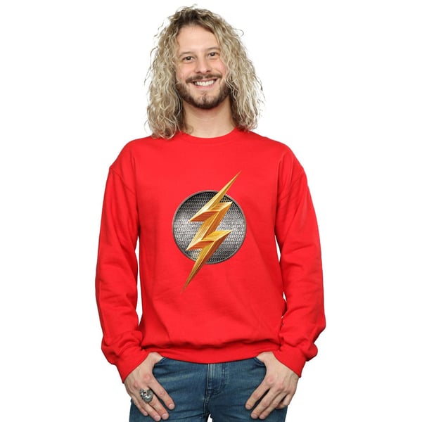 DC Comics Mens Justice League Movie Flash Emblem Sweatshirt