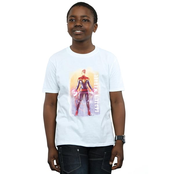 Marvel Boys Captain Marvel Watercolour T-Shirt