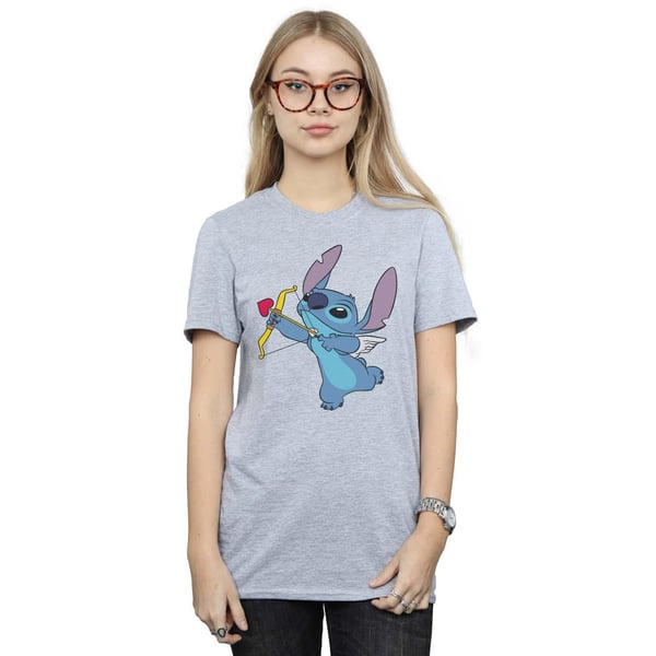 Disney Womens/Ladies Lilo And Stitch Stitch Cupid Valentines Cotton Boyfriend T-Shirt